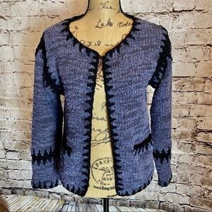 Jans Casually Chic Cardigan Sweater Purple Sz S